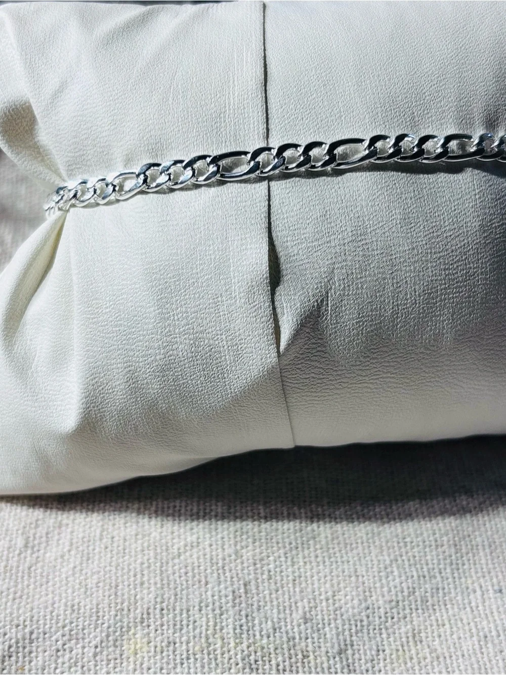 Men's Figaro Chain Necklace - Silver Finish